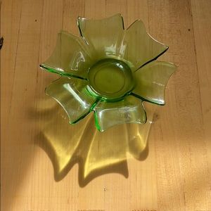 Vintage Green Depression Glass Dish